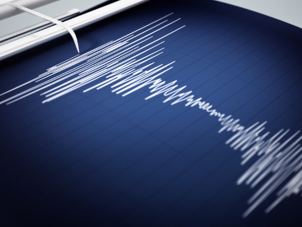 Ilustración de una onda sísmica representando un terremoto en Japón